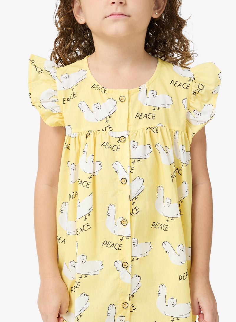 Pinata Yellow Printed Summer Dress - Image 3